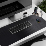 Mousepad Desk Pad Extra Grande 90x40 Couro E Apoio Copo