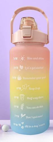 Botella De Agua 2 Litros - Motivacional Color Rosado
