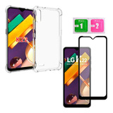 Capa Capinha Anti Shock + Película De Vidro 3d Para LG K22