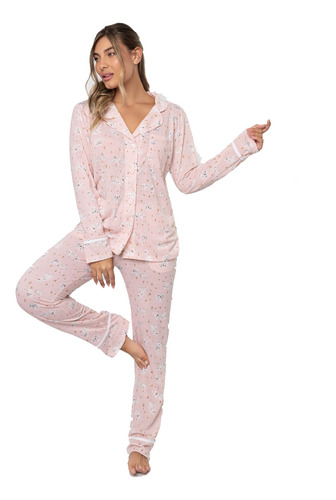 Pijama Invierno Camisero So Trendy So Pink! 18038
