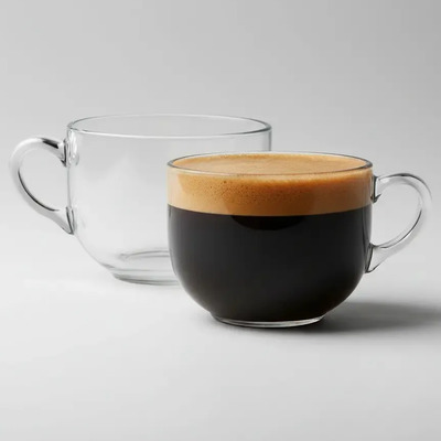 12 Taza Grande Vidrio Para Café O Capuchino 470ml Jumbo Transparente