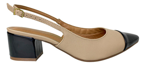 Scarpin Vizzano Feminino Slingback Salto Bloco Baixo