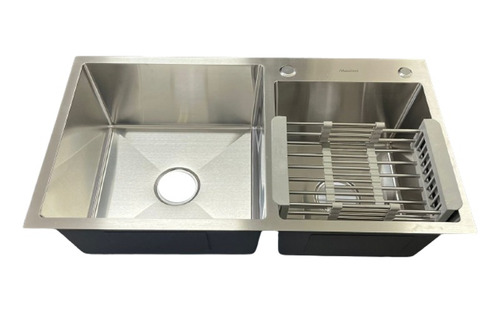  Tarja Fregadero Acero Inox Doble Tina Con Escurridor Movil