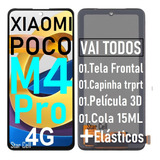 Tela Frontal Completa Poco M4 Pro (4g)+película 3d+capa+cola