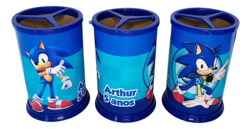 20 Lembrancinhas Porta Lápis Personalizados Sonic 1