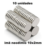 Ima De Neodímio 10x2 Redondo Pequeno 10mm X 2mm N35 - 10pcs