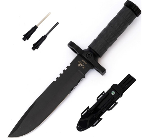 Cuchillo Supervivencia Y Militar Tactico Con Pedernal 