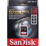 Cartão Sandisk 128gb Sdxc Extreme Pro 300mbs, V90 - P. Entr.