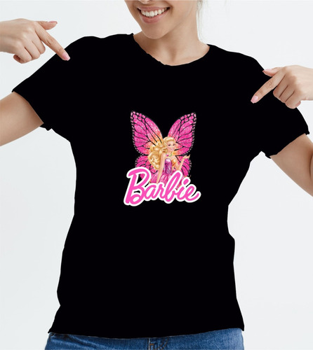 Playera Mujer Personalizada Barbie Algodon Mariposa