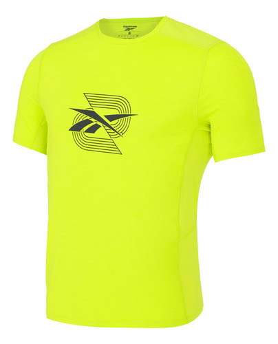 Playera Reebok Fitness Big Logo Hombre Amarillo