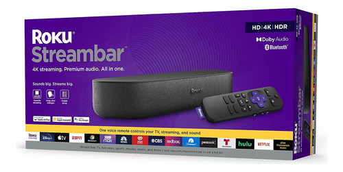 Roku Steeam Bar Con Control X Voz Y Vol 4k Barra De Sonido! 