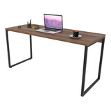 Mesa Para Escritório Home Office Estilo Industrial Form 150 Cm Nogal - Lyam Decor