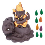 Elefante Ganesha Quemador Incienso + Cono De Incienso 0333