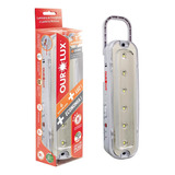 Luminaria De Emergencia Ourolux 6 Superleds Com 3 Pilhas Rec