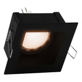 Luminario Empotrado En Techo Spot Downlight Dirigible Cuadrado Illux Th-4230 Multivoltaje 100 - 240 V~ 50w Gu5.3 Mr16 Negro