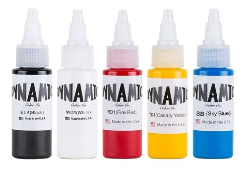 Kit De Tintas Para Tatuar Dynamic Traditional  1oz 5 Colores