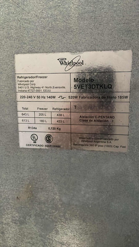 Heladera Whirlpool No Funciona - Made In Usa