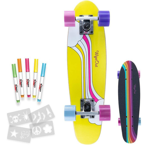 Wipeout Kids Performance Skateboard Para Niños Y Niñas Con P