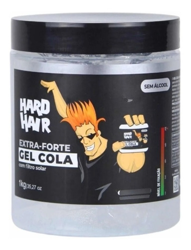 Gel Cola Hard Hair Extra Forte 1kg - Alta Fixação Penteados
