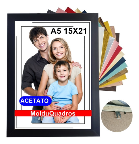 Kit 4 Molduras Porta Retratos A5 15x21 Acetato Premium 