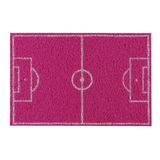 Capacho Campo De Futebol Quarto Meninos E Meninas Tapete Comprimento 60 Cm Cor Rosa Desenho Do Tecido Branco Largura 40 Cm