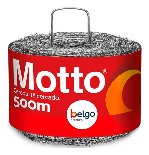 Arame Farpado Motto Belgo 500 Mts Zincado 1,60mm Para Cerca