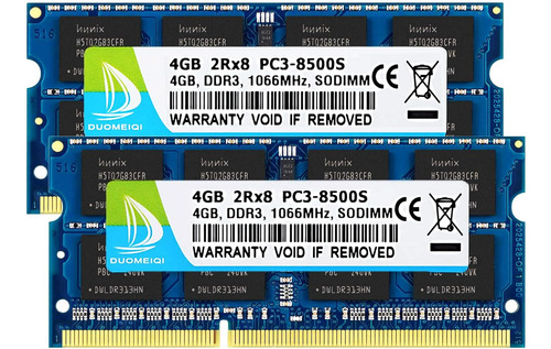 Ram Duomeiqi De 8 Gb (2 X 4 Gb) Ddr3, 1066 Mhz, Sodimm