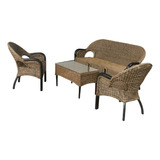 Juego De Sillones Triple Verona Tejido En Rattan De Diseño 