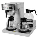 Coffee Pro CprLG Cafetera Comercial De 3 Quemadores Color Silver