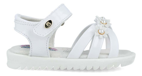 Sandalias Huaraches Coqueta Niña Casual Charol Blanco (13.0 