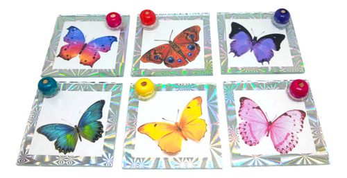 5 U Vidrio Mariposas Porta Sahumerios 5x5 X Mayor Souvenir