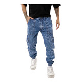 Jogger Mom Hombre Pantalon Jean Con Pasa Cinto Puños Premium