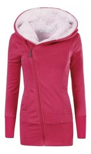 Campera Hoodie Con Cremallera Y Capucha Con Peluche