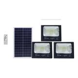 Pack X3 Focos Solar Led 200w Con Panel Y Control Remoto