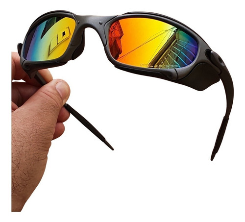 Oculos De Sol Juliet Arco Iris Metal Pesado Com Side Blinder