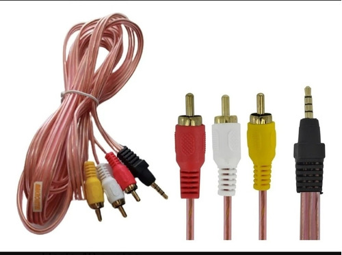 Cable Adaptador Rca Macho Por Estereo Auxiliar Macho 3x1 