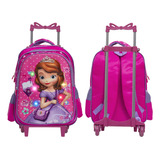 Mochila Infantil Princesa Sofia Luz Led Com Rodinhas Tam G