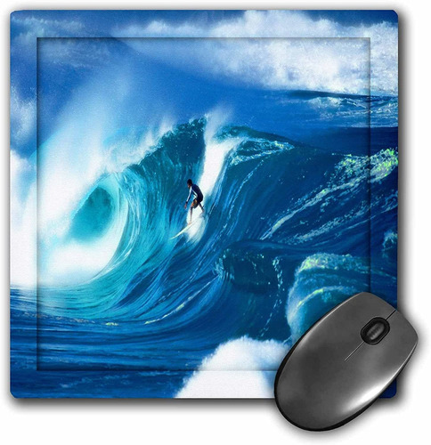 Mouse Pad Imagen Surfista Ola Gigante Azul 8 X 8 Pulgadas
