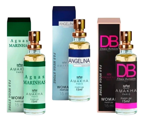 Kit 3 Perfume Feminino Amakha Aguas Marinhas Angelina Db