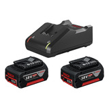 Cargador Rapido Bosch 18v. + 2 Baterías De 4.0 Amperes