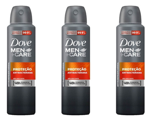 Kit C/03 Dove Silver Control Desodorante Masculino 89g