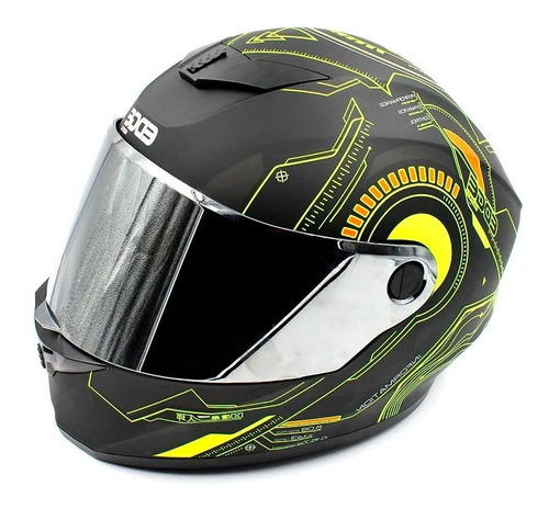 Casco Motocicleta Edge Integral Gt500 Hub Amarillo/ Negro