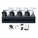 Dahua Kit De 4 Cámaras De Seguridad Exterior Fullcolorkit-a-4sc 500 Gb Full Color 2 Mp Micrófono Integrado Circuito Cerrado Facil Instalación Busqueda De Humanos Fullcolorkit-a Cctv