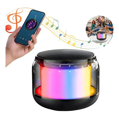 Bocina Bluetooth, Parlante Portátil, Sonido Hifi, Luces Rgb, Inalámbrico, Recargable, Bajo Potente, Mini Bocina, Audio Estéreo, Usb. Negro