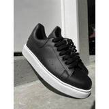 Zapatillas Alexander Mcqueen Negras Suela Blanca 