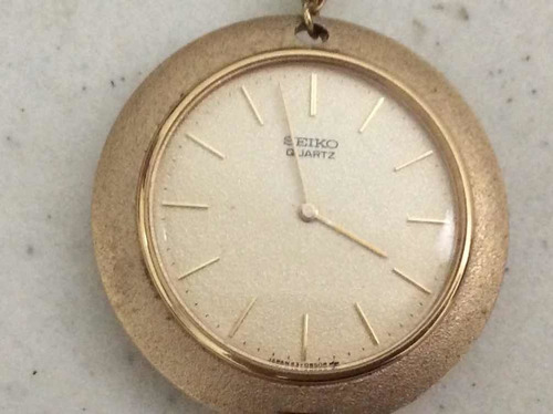 Raro Reloj Seiko Antiguo De Bolsillo Con Cadena