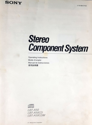 Manual De Usuario Del  Equipo De Música Sony Lbt - A50 
