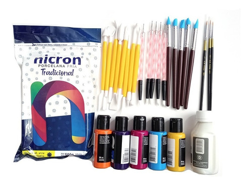 Kit Porcelana Fria Pintura Herramientas Laca Poliuretanica