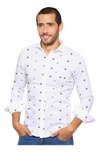 Camisas Entalladas Hombre Slim Fit Elastizadas