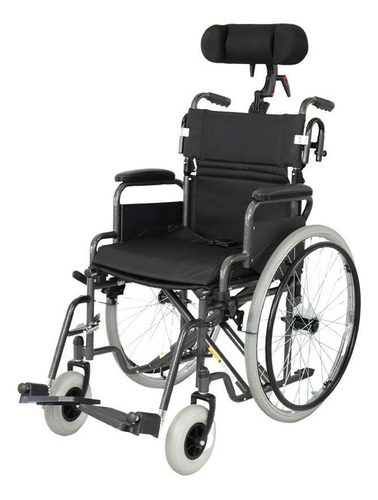 Cadeira Rodas Em Aço Dobrável D400 Apoio Cabeça Dellamed T44